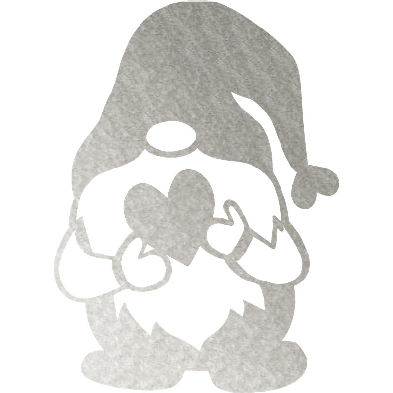 Gnome Heart Wall Décor, 16" H x 12" W x 0.06" D, Silver