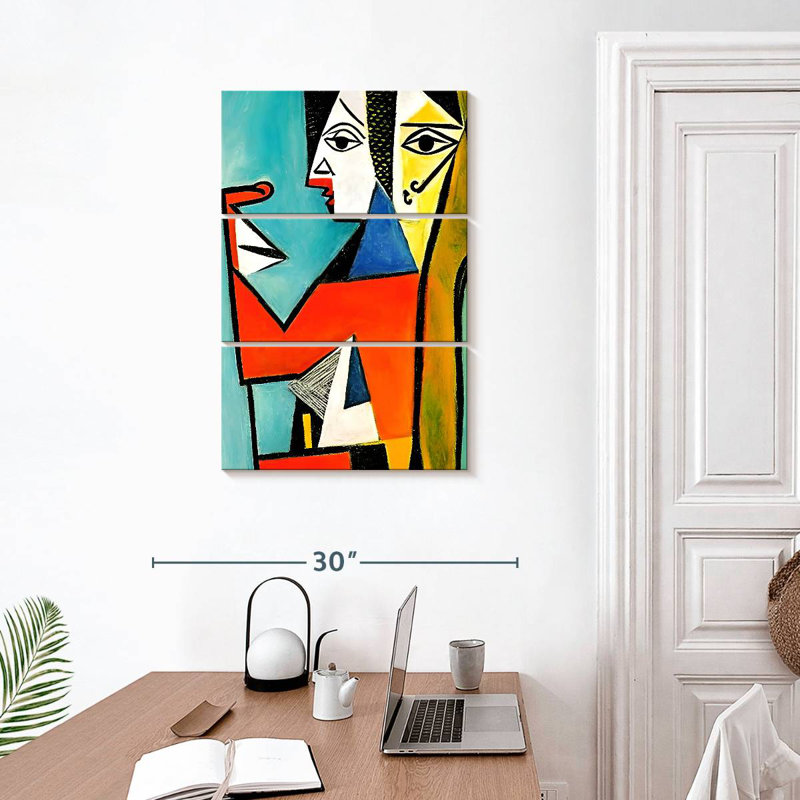 Leisha les jumeaux - dans le style de Picasso, H 32 po x l 20 po