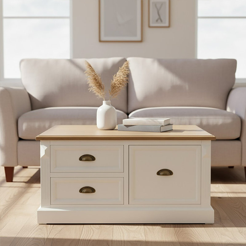 Scofield Solid Coffee Table with Storage