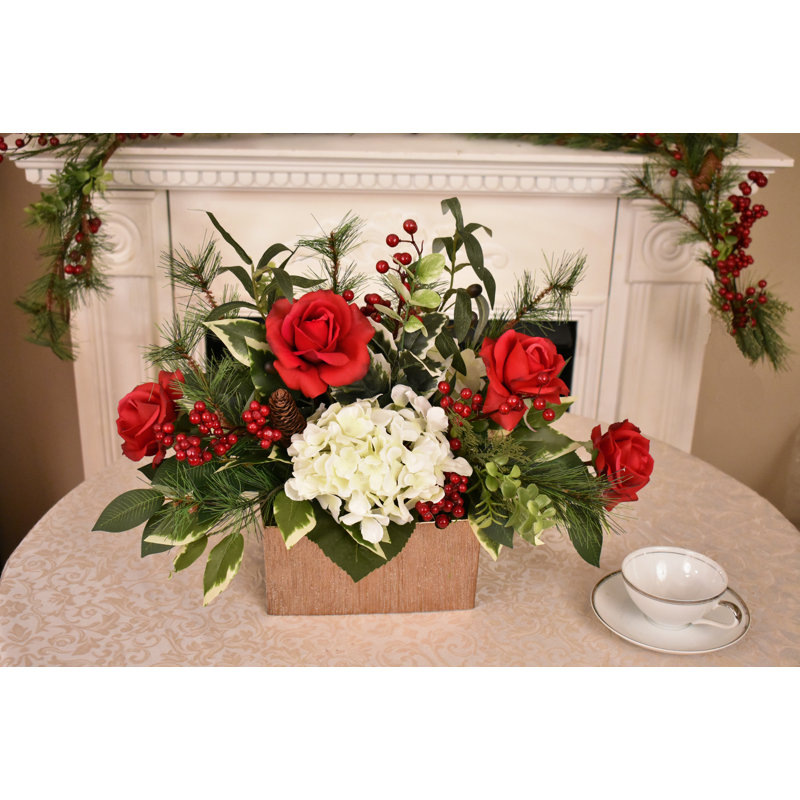 Faux Silk Arrangement in Vase