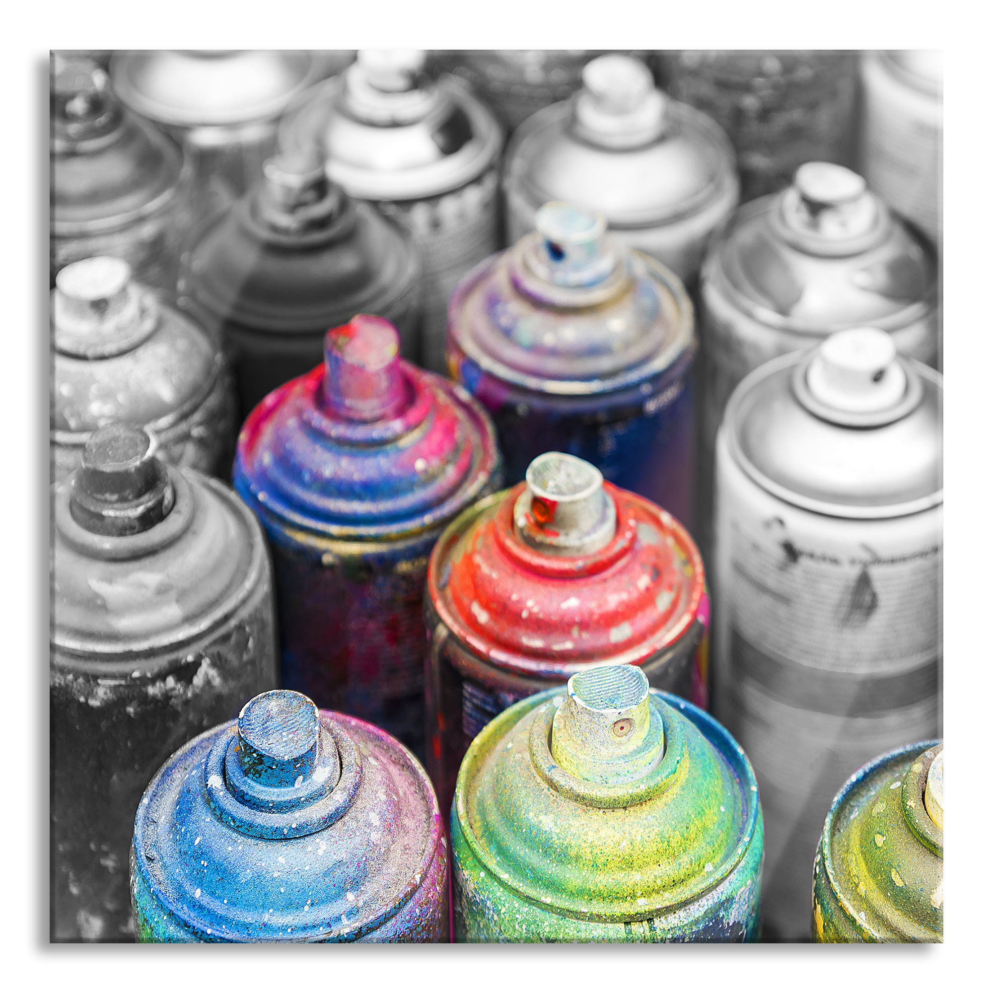 Brayden Studio Colourful Graffiti Bottles - No Frame Print on Glass ...