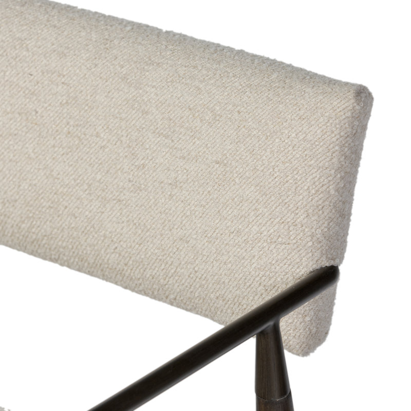 Waldon Stool, Charter Oatmeal/Polyester Blend, Counter Stool (27.68" Seat Height), Sierra Brown/Aged Bronze
