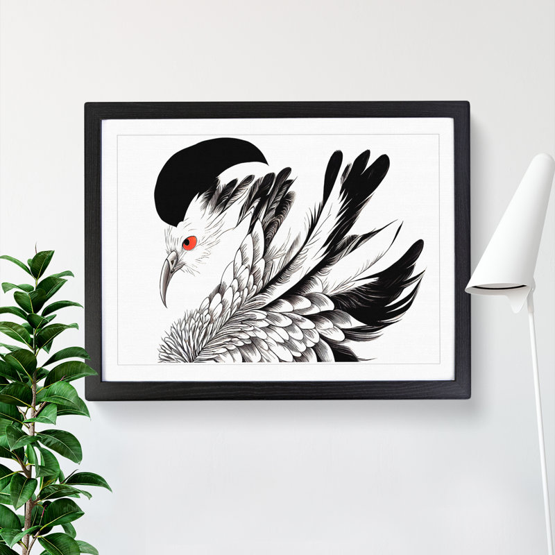 Ravishing Bird - Single Picture Frame Painting, Black Framed, 46cm H x 64cm W x 2cm D