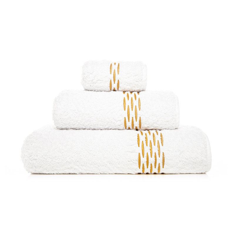 Alhambra Towel, Bath Sheet, White/Gold