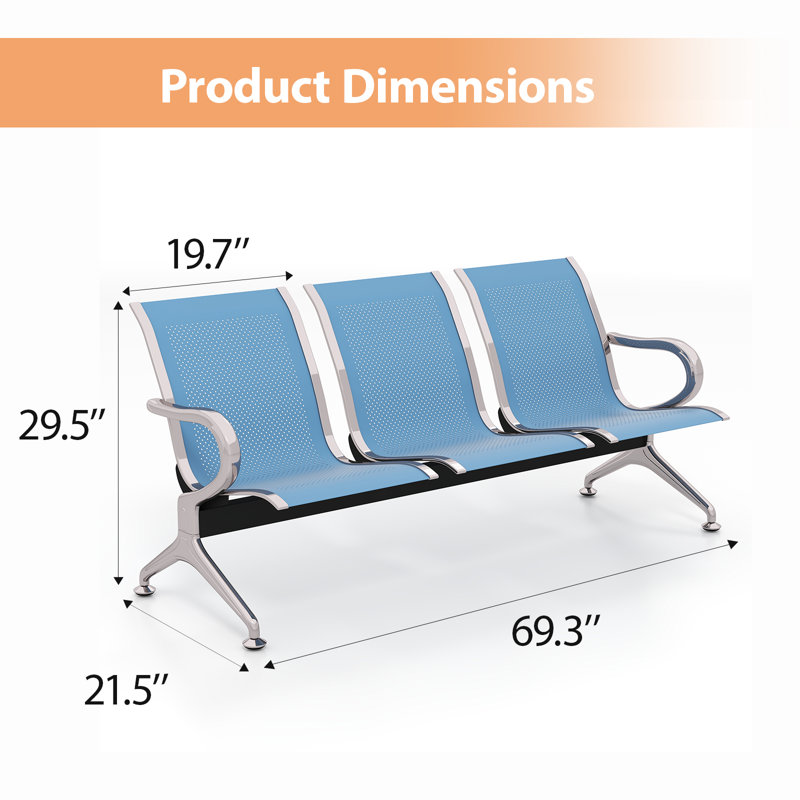 Chaise pour salle d'attente Kinfant, Bleu