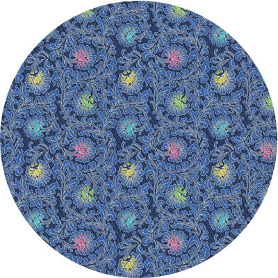 Tapis floral bleu