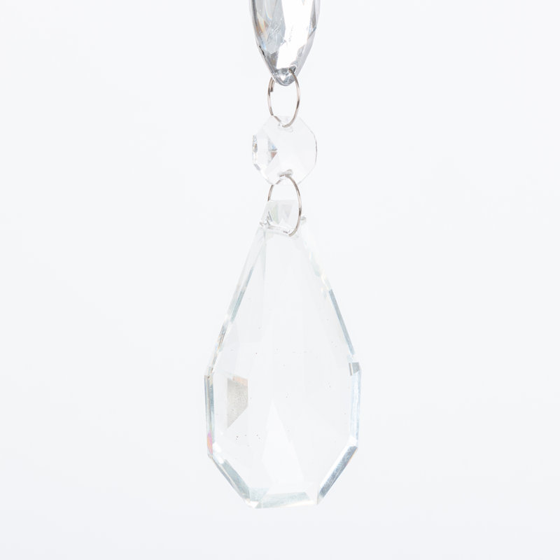Ensemble luxueux ornement en verre et acrylique 12 pièces de 6 pouces de long et 4 styles