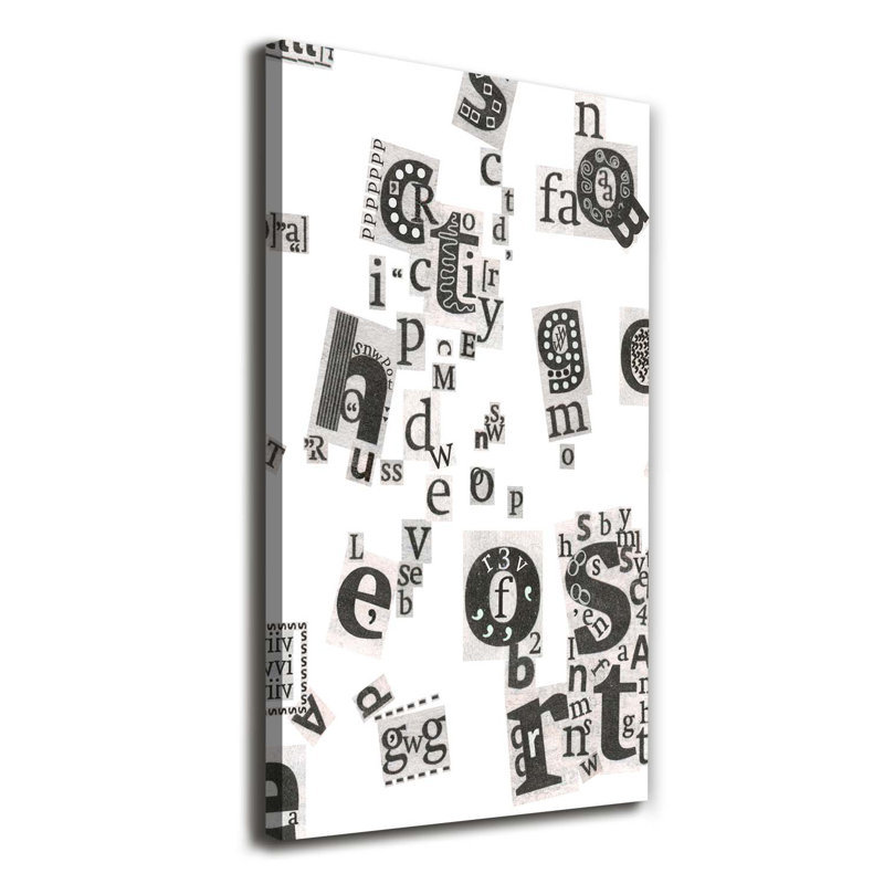 Letters From The Newspaper - Wrapped Canvas Print, 140cm H x 70cm W