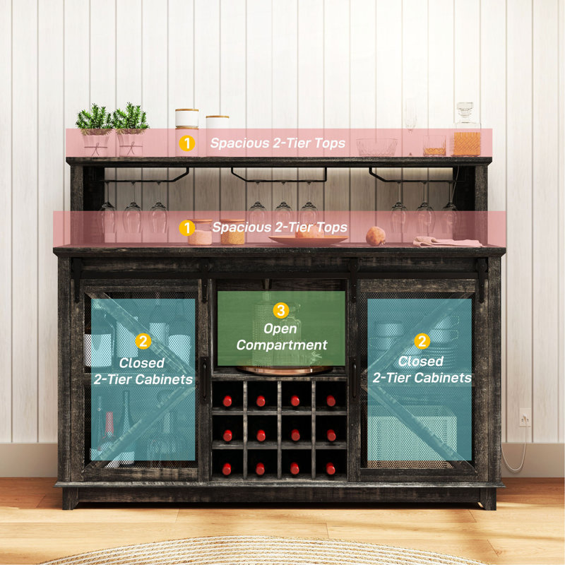 Armoire à vin Farmhouse, armoire à café, pour votre maison