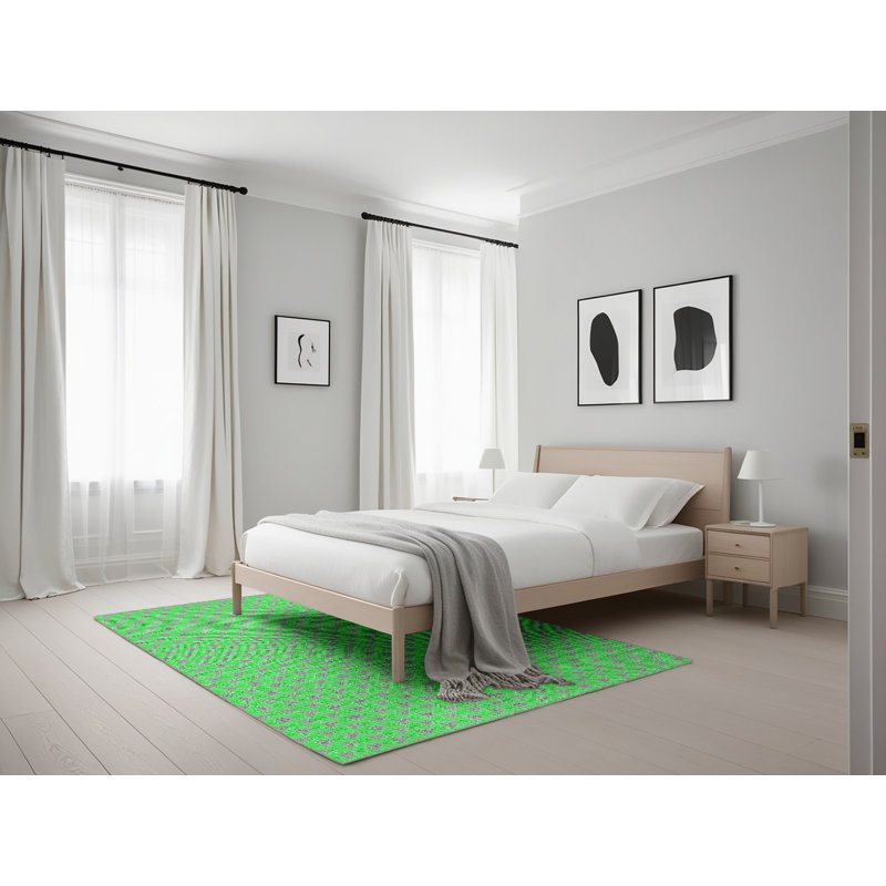 Tapis décoratif vert sarratt, Rectangle 5 pi x 7 pi