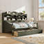 Lit de jour simple en bois avec rangement en gris antique
