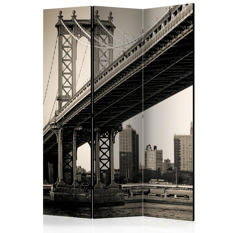Keghart 172cm H Solid Wood Folding Room Divider, 3