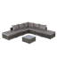 Canapé modulaire de patio pour l'extérieur 8 pièces, ensembles de conversation en osier avec coussins lavables et table basse en verre pour le jardin, la piscine, la cour arrière-131105382
