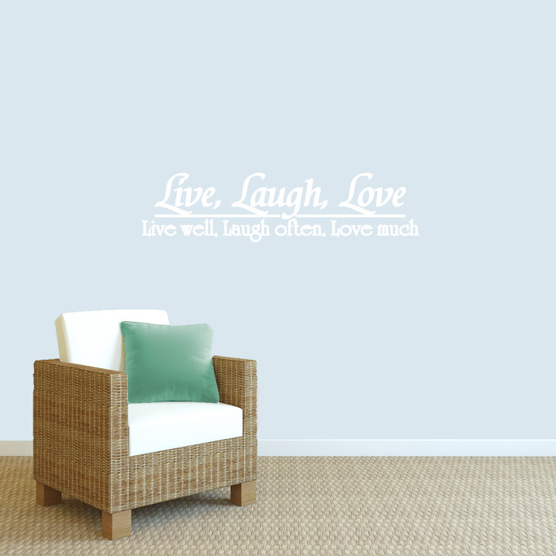Adhésif décoratif "Live Well Laugh souvent Love", Blanc