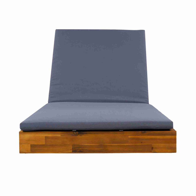 Outdoor Recliner with Water-Resistant Lounge Cushion, Dark Gray