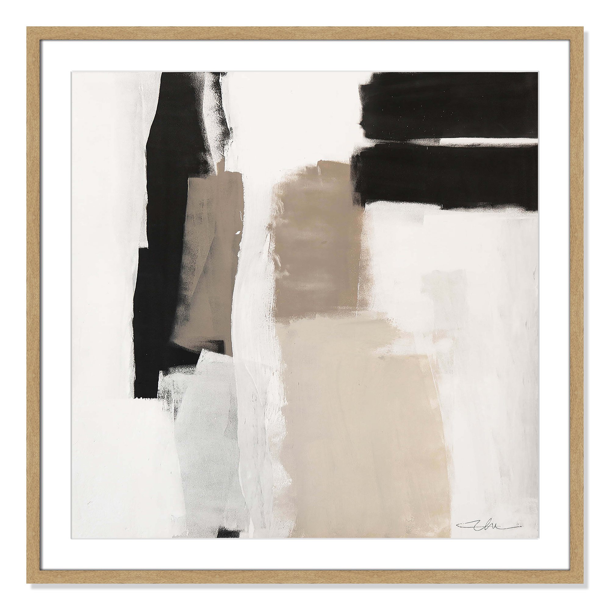 Earth Scapes II-A Print by Casa Fine Arts, Natural Box Framed, 32" H x 32" W x 0.75" D