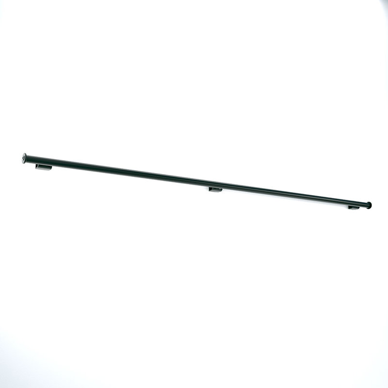 6' Ladder Rail Kit for Removable Ladder Quiet Glide System (Includes: Rail, Brackets, Rail End caps), Black