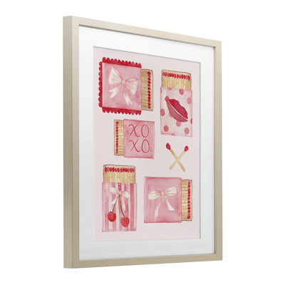 Fashion Chic Matchbook Composition Framed Print Under Glass, design by Nina Jacobs