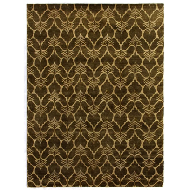 Metro Wool Ikat Area Rug in Taupe/Beige, Rectangle 9' x 12'