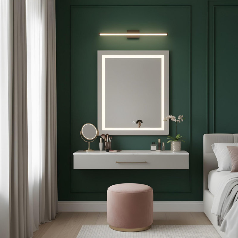 Luminaire de salle de bain moderne à DEL de 39 po - Élégante applique murale en métal noir pour les miroirs, les vestiaires ou les zones de coiffeuse