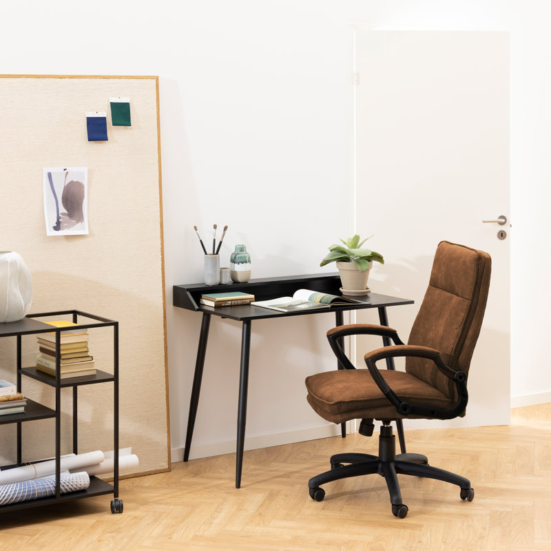 Vanlue Polyester Blend Executive Chair, Brown
