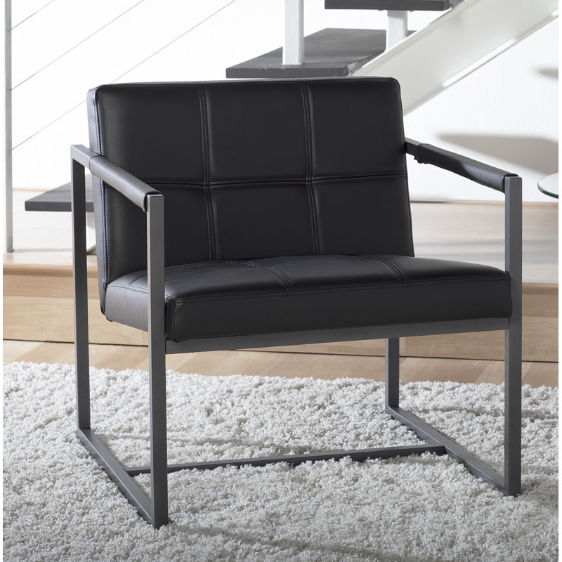 Holbeach Faux Leather Armchair, White Faux Leather