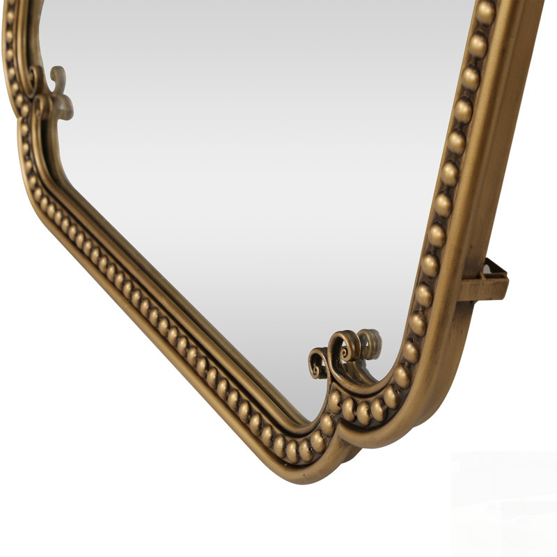 Grand miroir pleine longueur doré antique avec support, pour la chambre à coucher et le salon, durable et élégant
