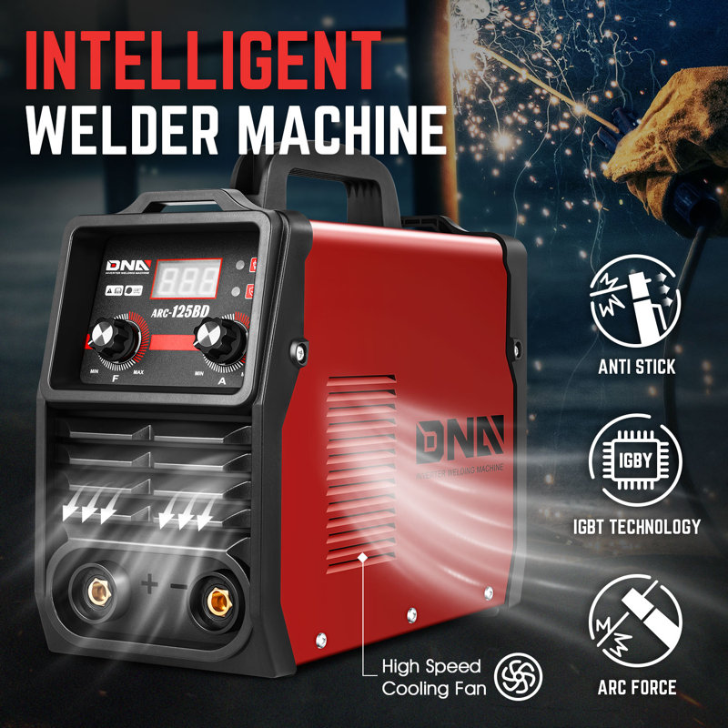 Welder Machine, 120A/110V Portable ARC Welding Machine IGBT, DIY Welding, with LED Digital Display, Red