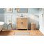 Meuble-lavabo de 30 po avec lavabo en résine, meuble-lavabo à cadre en bois massif avec tablette réglable, organisateurs de porte d'armoire, grain de bois naturel