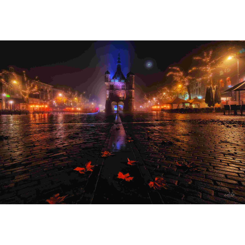 Deventer In De Mist, H 8 po x l 12 po, Non, Toile tendue
