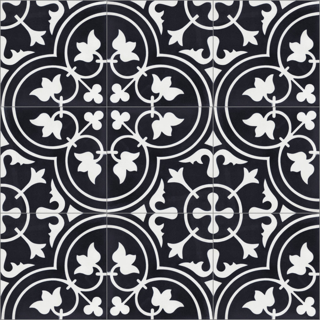 Tulips 8" x 8" Cement Patterned Wall & Floor Tile Villa Lagoon Tile 