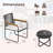 3 PCS Patio Furniture Set with Round Tempered Glass Top Table Armrests & Cushions