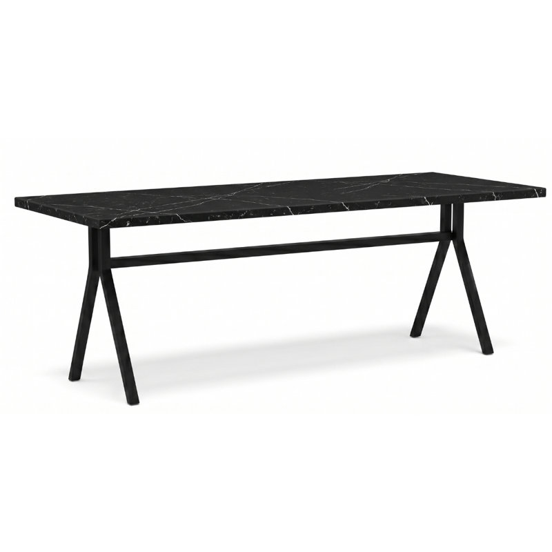Strut Dining Table, 30"H x 84"L x 36"W, Black, Black
