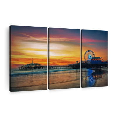 Impression sur toile Santa Monica Pier Sunset