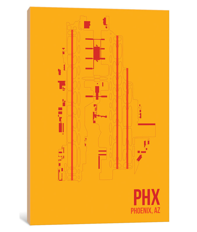 « phoenix sky harbor », reproduction d’impression sur toile, H 26 po x l 18 po x P 1,5 po, Toile tendue, Pas de tapis