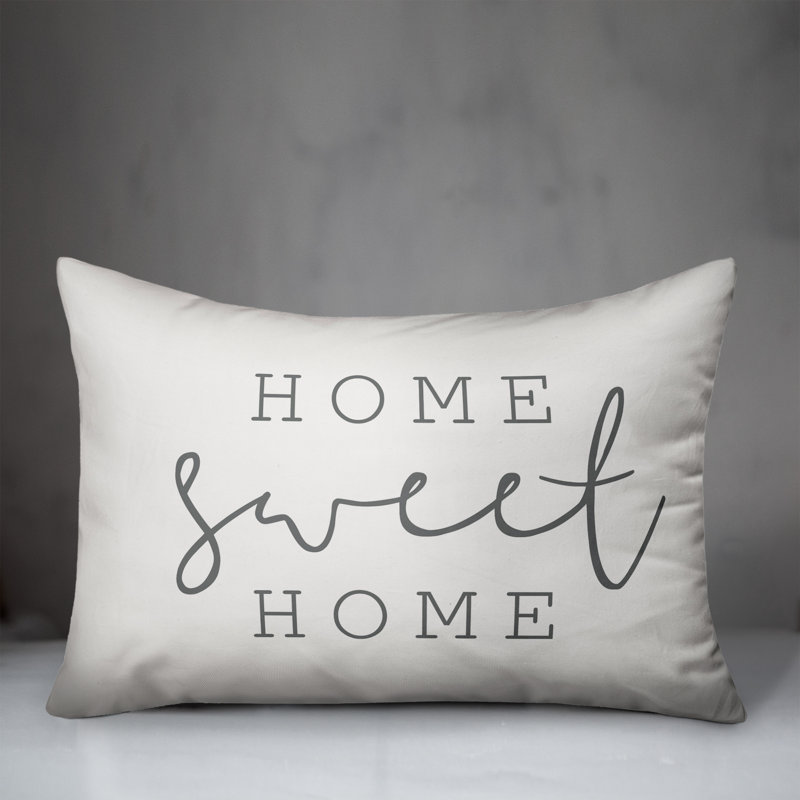 Outdoor Throw Pillow, White/Gray