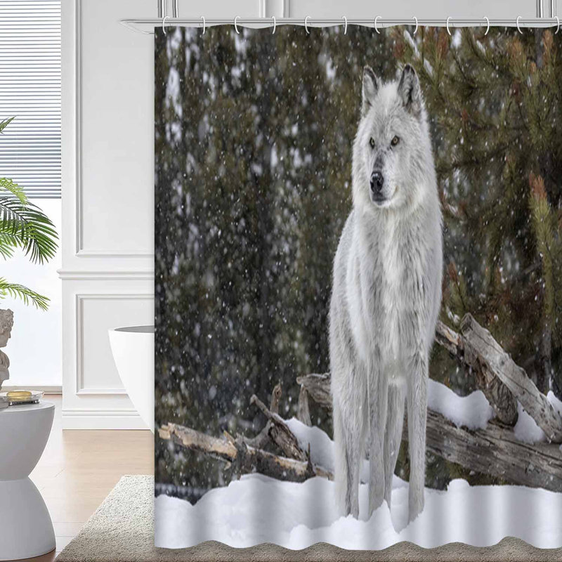 Rideau de douche avec 12 crochets Gray Wolf, L 72 po x l 72 po