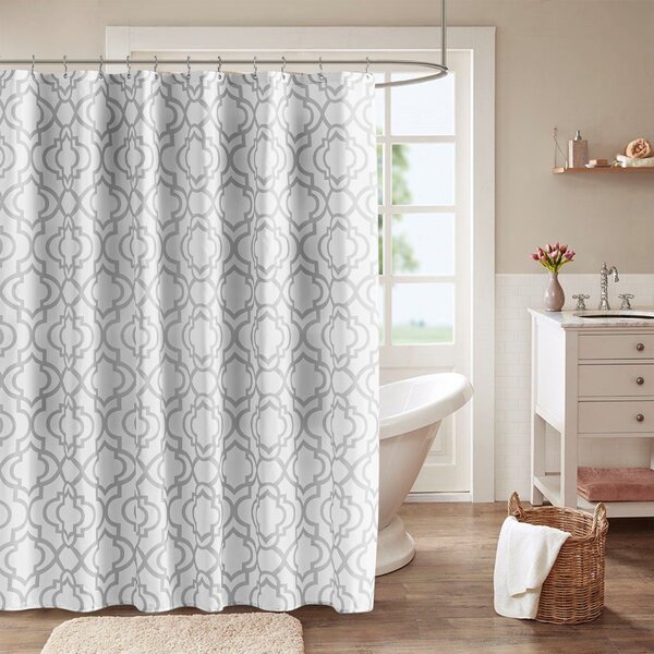 Red Barrel Studio® Sweeney Geometric Shower Curtain with Hooks Included ...