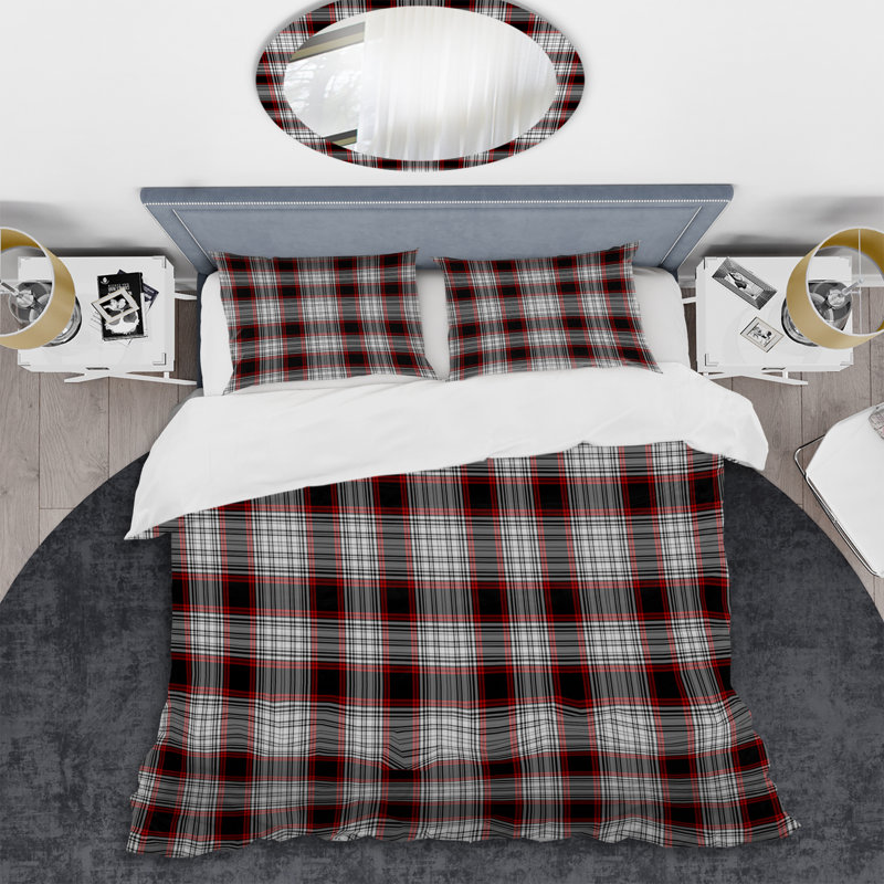 Ensemble de housse de couette en microfibre noir / blanc 2 pièces, Housse de couette pour grand lit et 2 taies décor