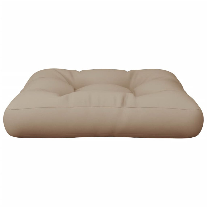 vidaXL Pallet Cushion Taupe 100% polyester 9.0" x 9.0" x 1.5, Taupe, 22.8" H x 22.8" W x 4.7" D