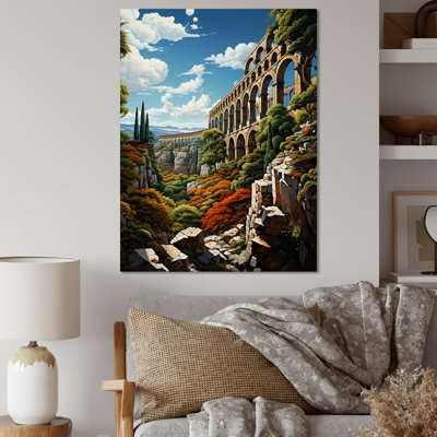 Espagne, aqueduc romain en segovin sur toile