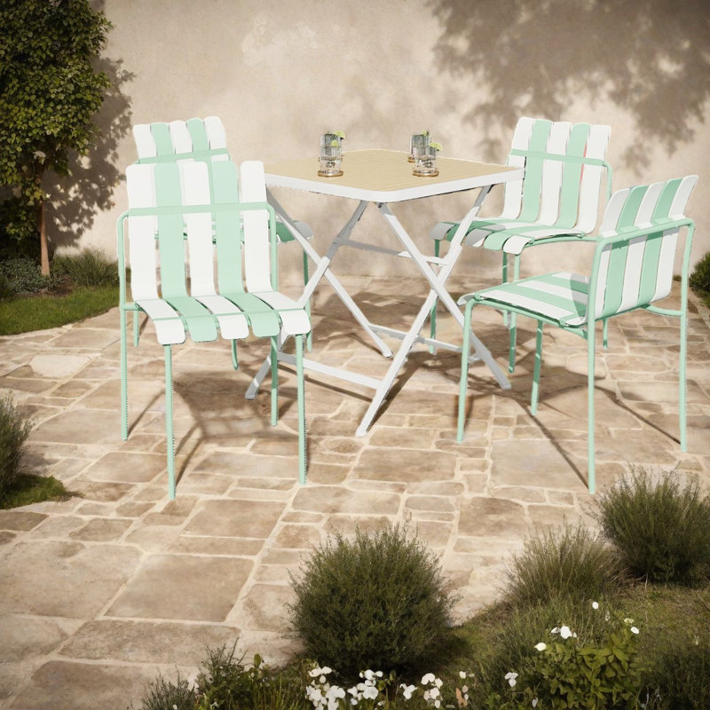 Stackable Patio Dining Chairs, Pp Metal Modern 4 Pack For Patio Dining