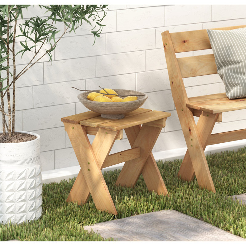 Table d'appoint en bois Ermont, Naturel clair