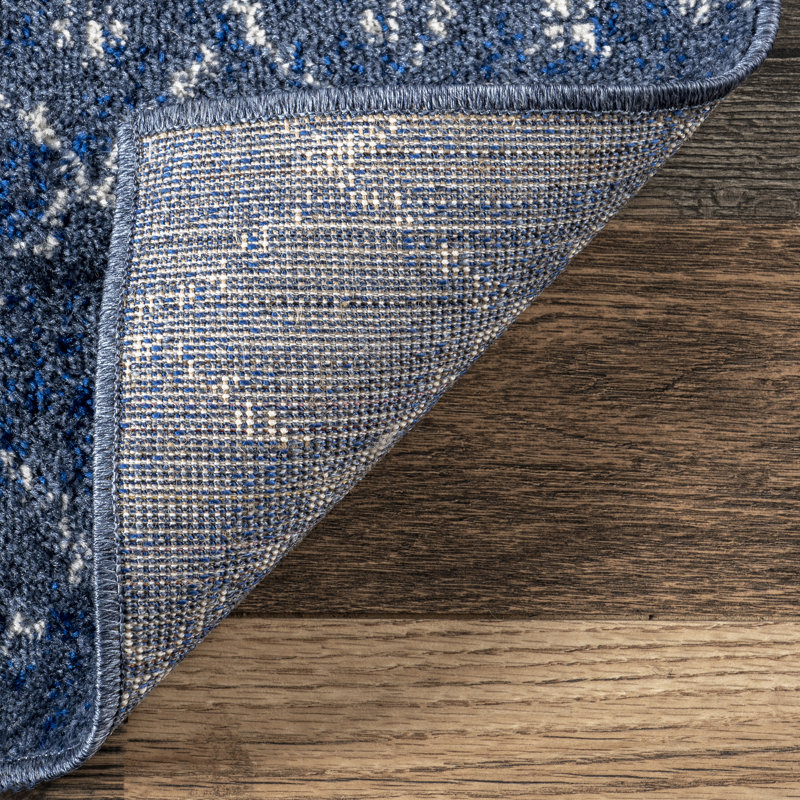 Tapis noir performance à motif marocain tissé à la machine Mahita, Rectangle 3 pi x 5 pi