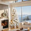 Arbre de Noël enneigé avec pin-280207352