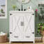 Ensemble de meuble-lavabo avec lavabo, armoire de salle de bain moderne avec 2 portes, armoire de rangement autoportante avec 2 grands tiroirs