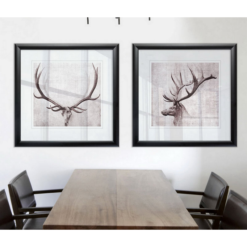" Open Range I " 2 - Pieces, Black Framed