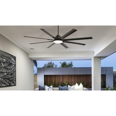 Grands ventilateurs de plafond modernes avec télécommande intelligente et 8 pales pour le salon