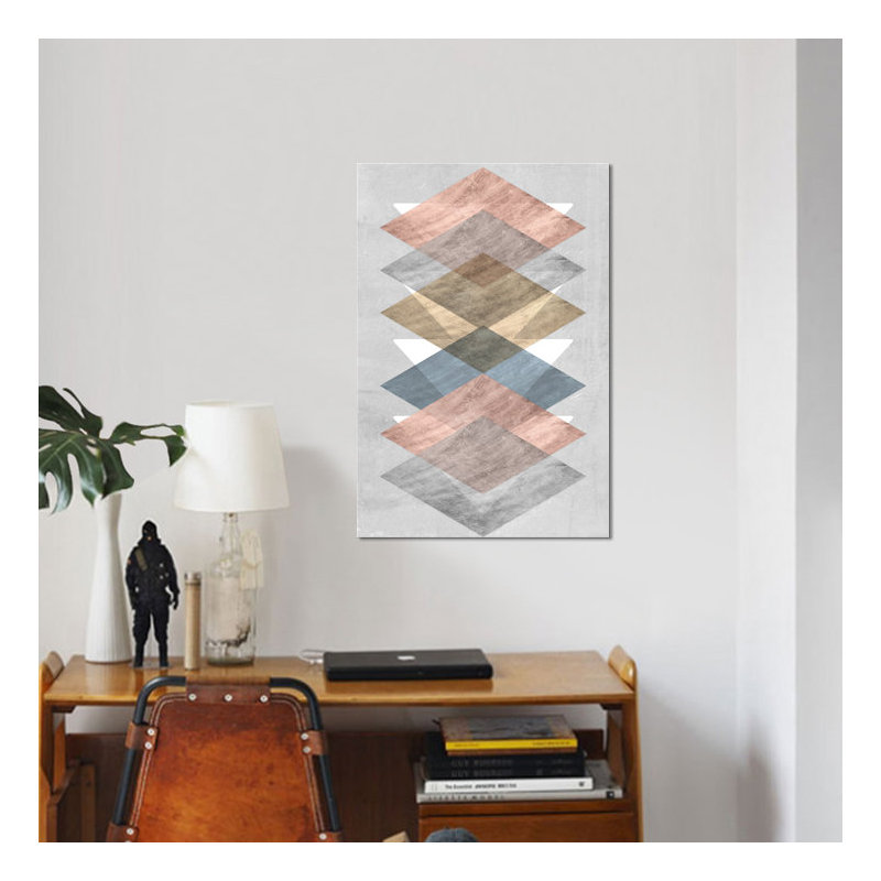 «Diamond Allign II», impression sur toile, H 12 po x l 8 po x P 0,75 po, Pas de tapis, Toile tendue