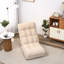 Chaise paresseuse avec fonction pliante, peu encombrante, éponge douce, inclinable blanche pour la lecture, travail par lit, tissu